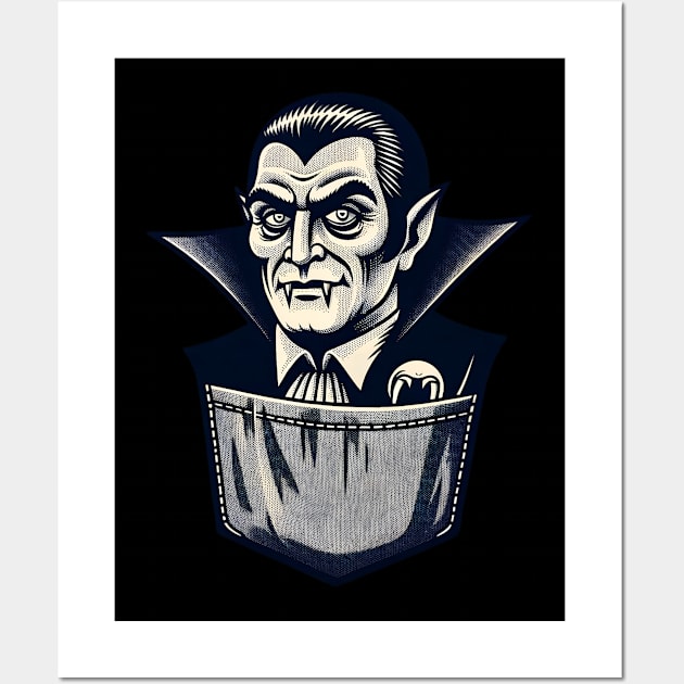 Pocket Dracula – Monster in My Pocket Series Tee Wall Art by 20th Century Tees